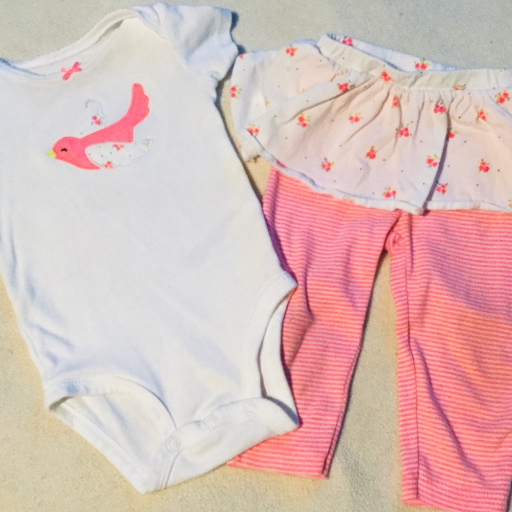 6 mo. Carter’s Bird/Floral 2 Piece Set
